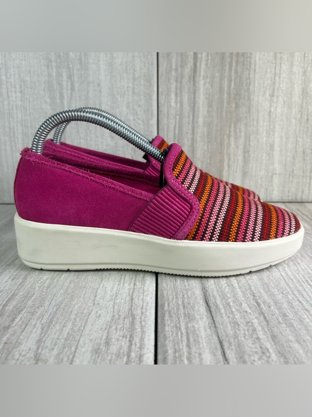 Clark’s Layton Petal Pink Knit Slip-On Mule Comfort Shoe Women's Size 6.5